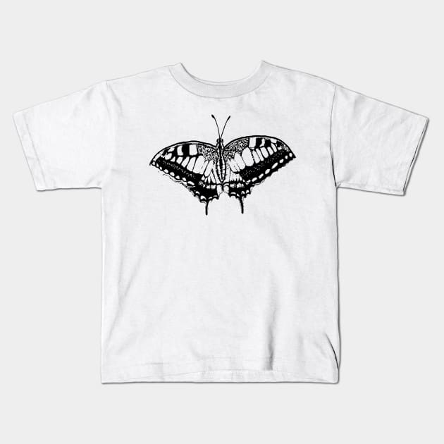 Swallowtail butterfly Kids T-Shirt by MarjolijndeWinter